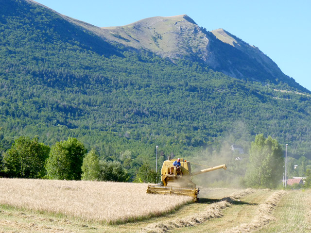 Gap, près du carrefour des Eyssagnières, au fond la montagne de Charance